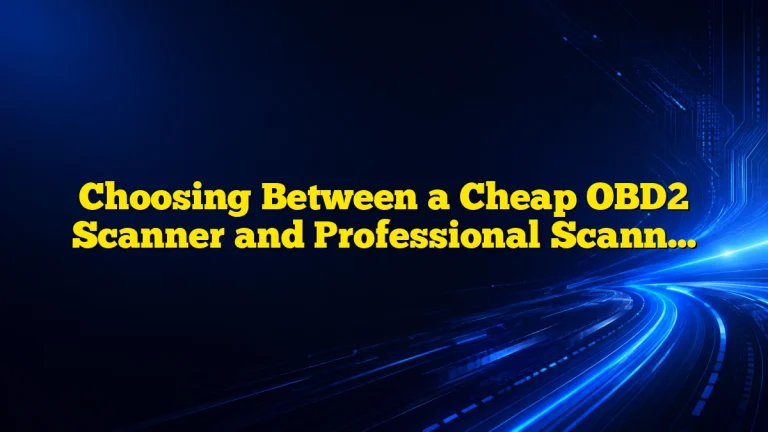 Choosing Between a Cheap OBD2 Scanner and Professional Scanners