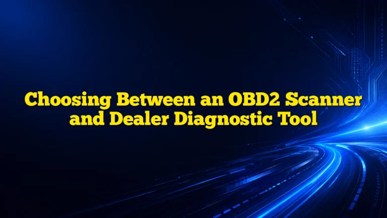 Choosing Between an OBD2 Scanner and Dealer Diagnostic Tool