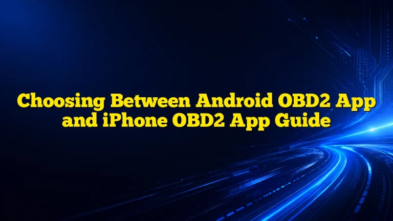 Choosing Between Android OBD2 App and iPhone OBD2 App Guide