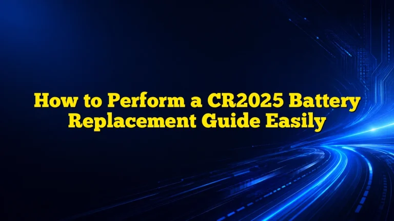 How to Perform a CR2025 Battery Replacement Guide Easily