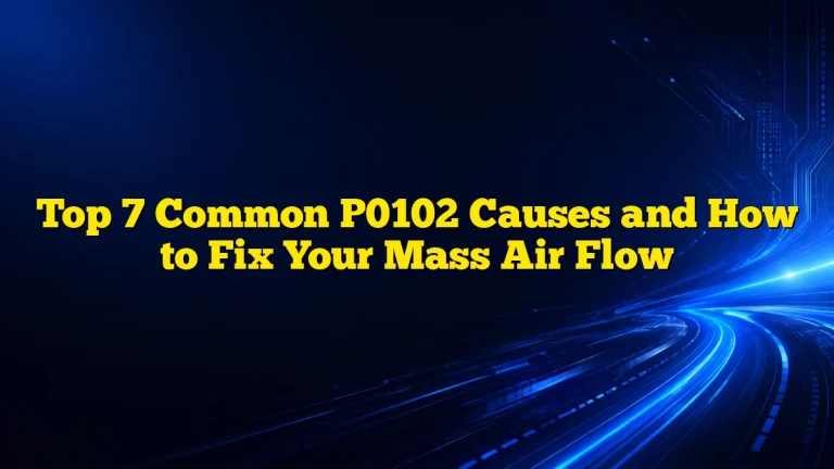 Top 7 Common P0102 Causes and How to Fix Your Mass Air Flow