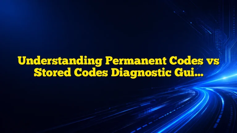 Understanding Permanent Codes vs Stored Codes Diagnostic Guide