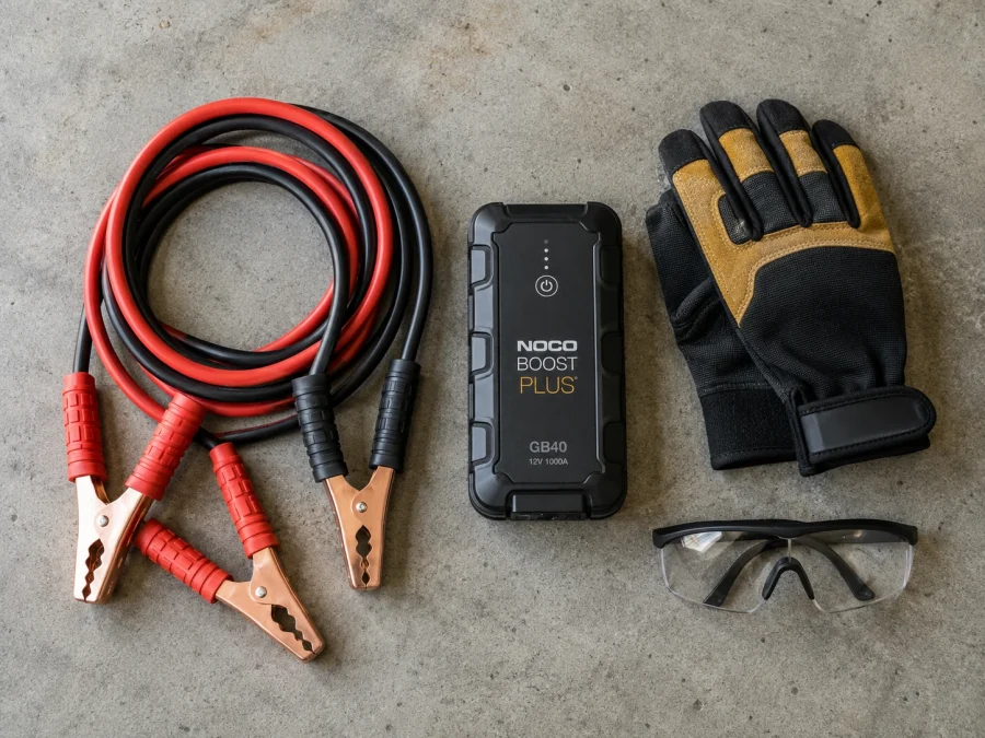 Everything you need to jump start a car fits easily in your trunk.