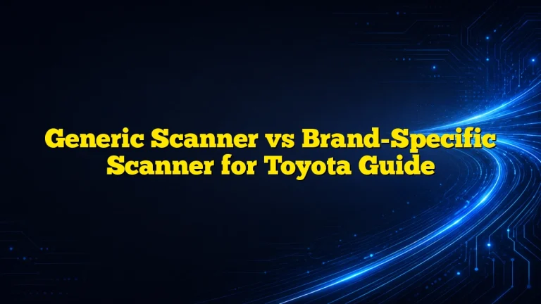 Generic Scanner vs Brand-Specific Scanner for Toyota Guide