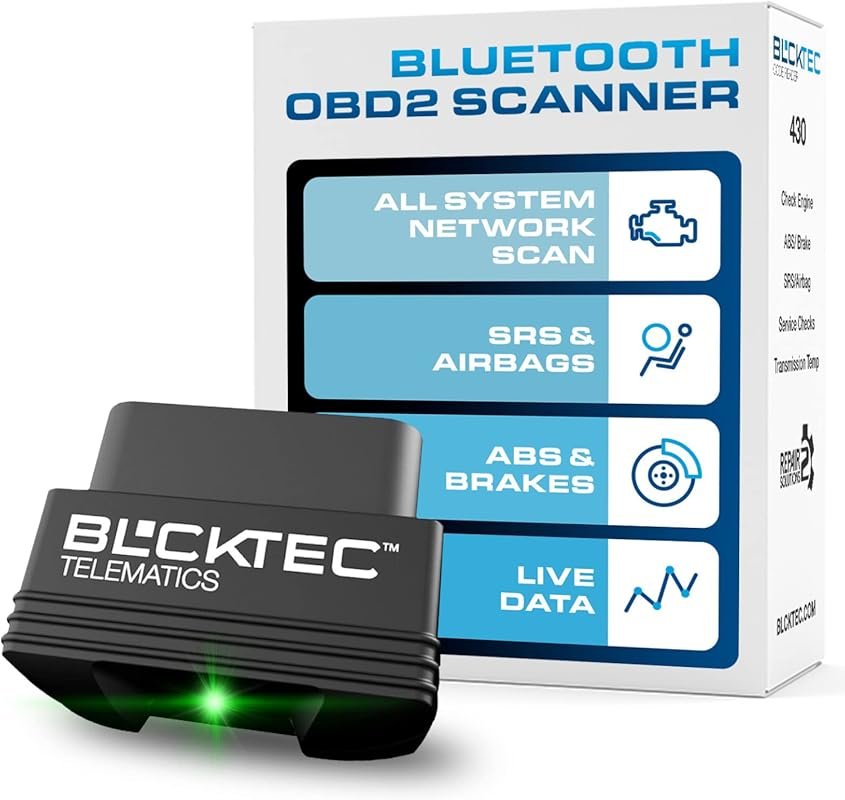 BLCKTEC 430 Bluetooth OBD2 Scanner for iPhone and Android with No Subs