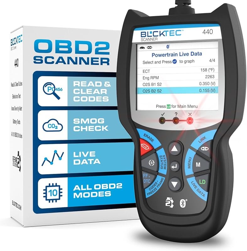 BLCKTEC 440 Bluetooth OBD2 Scanner Diagnostic Tool with Live Data and 