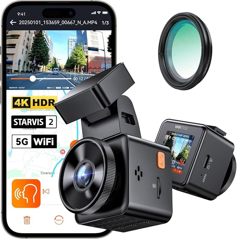 Vantrue E1 Pro 4K Mini Dash Cam with STARVIS 2, GPS, WiFi