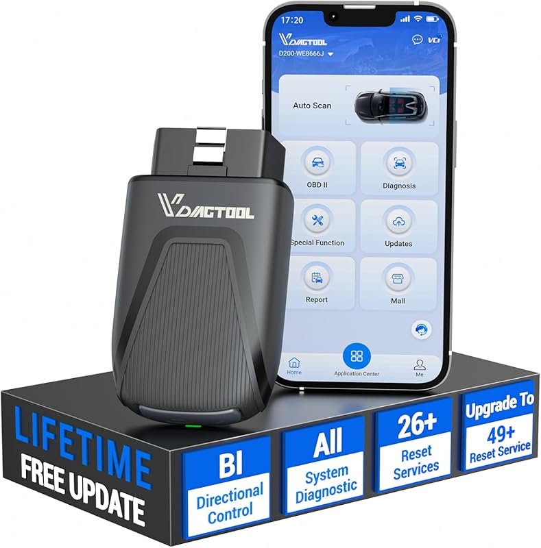 VDIAGTOOL D200 Wireless Bidirectional OBD2 Diagnostic Scanner with Lif