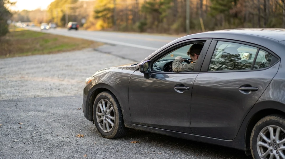 Driver safely stopped while evaluating whether P0325 symptoms make continued driving unsafe